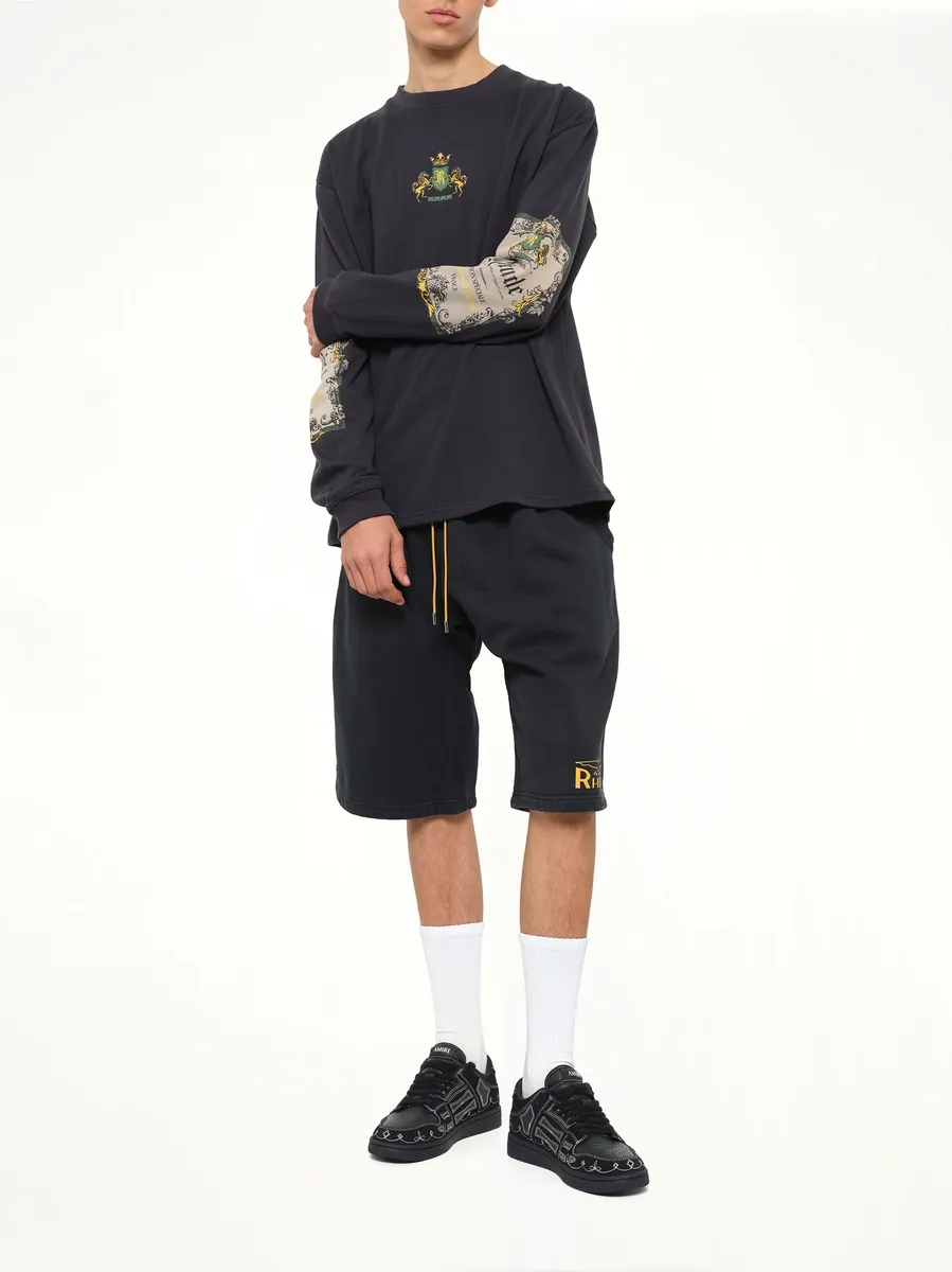 Rhude Bordeaux Reserve LS T-shirt in Vintage Black/green | Thumbnail 4 Rhude Bordeaux Reserve LS T-shirt in Vintage Black/green | Thumbnail 4