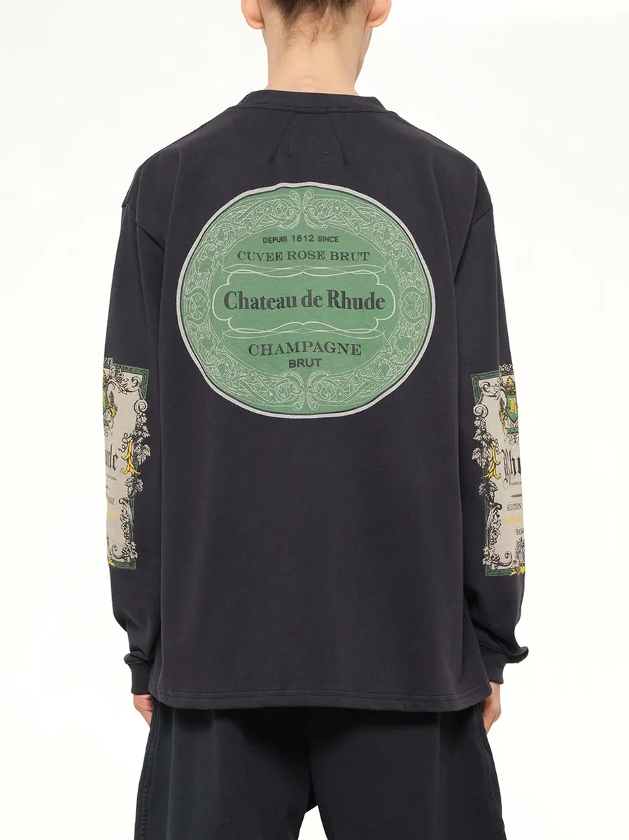 Rhude Bordeaux Reserve LS T-shirt in Vintage Black/green | Thumbnail 5 Rhude Bordeaux Reserve LS T-shirt in Vintage Black/green | Thumbnail 5