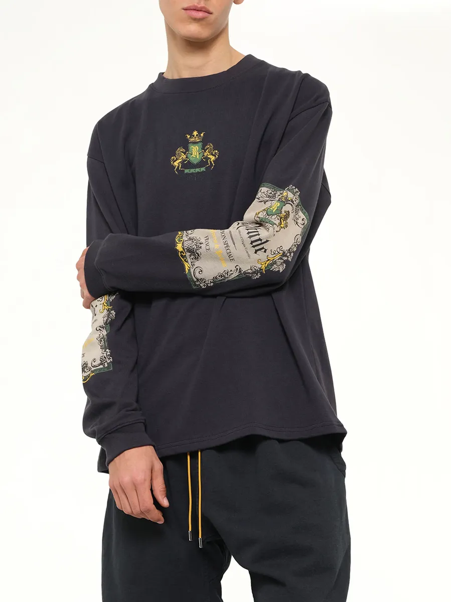 Rhude Bordeaux Reserve LS T-shirt in Vintage Black/green | Thumbnail 6 Rhude Bordeaux Reserve LS T-shirt in Vintage Black/green | Thumbnail 6