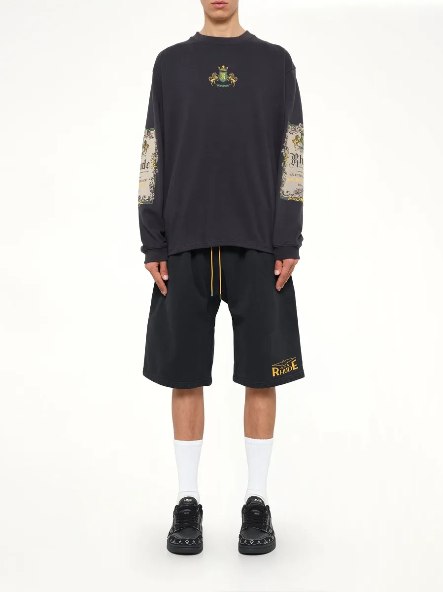 Rhude Bordeaux Reserve LS T-shirt in Vintage Black/green | Thumbnail 7 Rhude Bordeaux Reserve LS T-shirt in Vintage Black/green | Thumbnail 7
