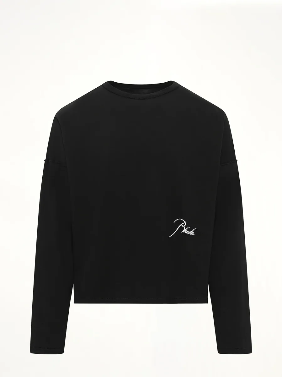 Rhude Classique Reverse LS T-shirt in Black/white | Thumbnail 2 Rhude Classique Reverse LS T-shirt in Black/white | Thumbnail 2