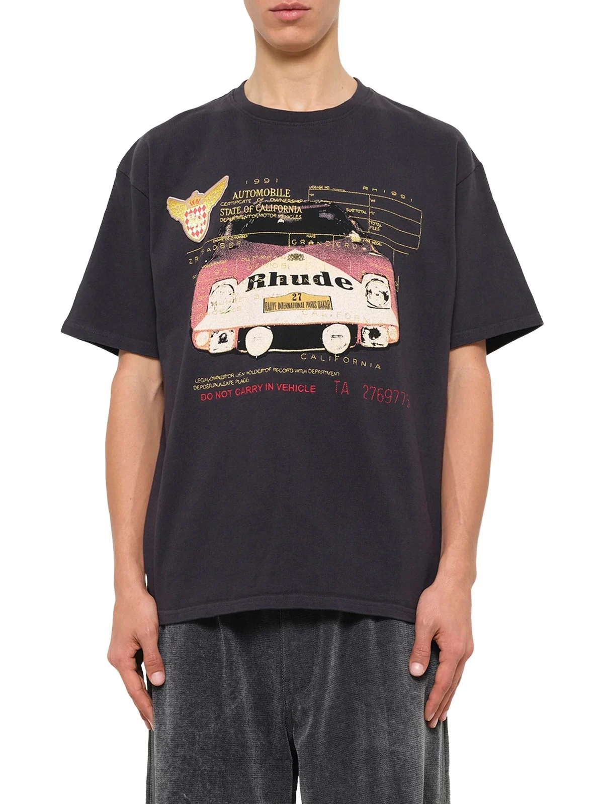 Rhude Slip T-shirt in Vintage Black