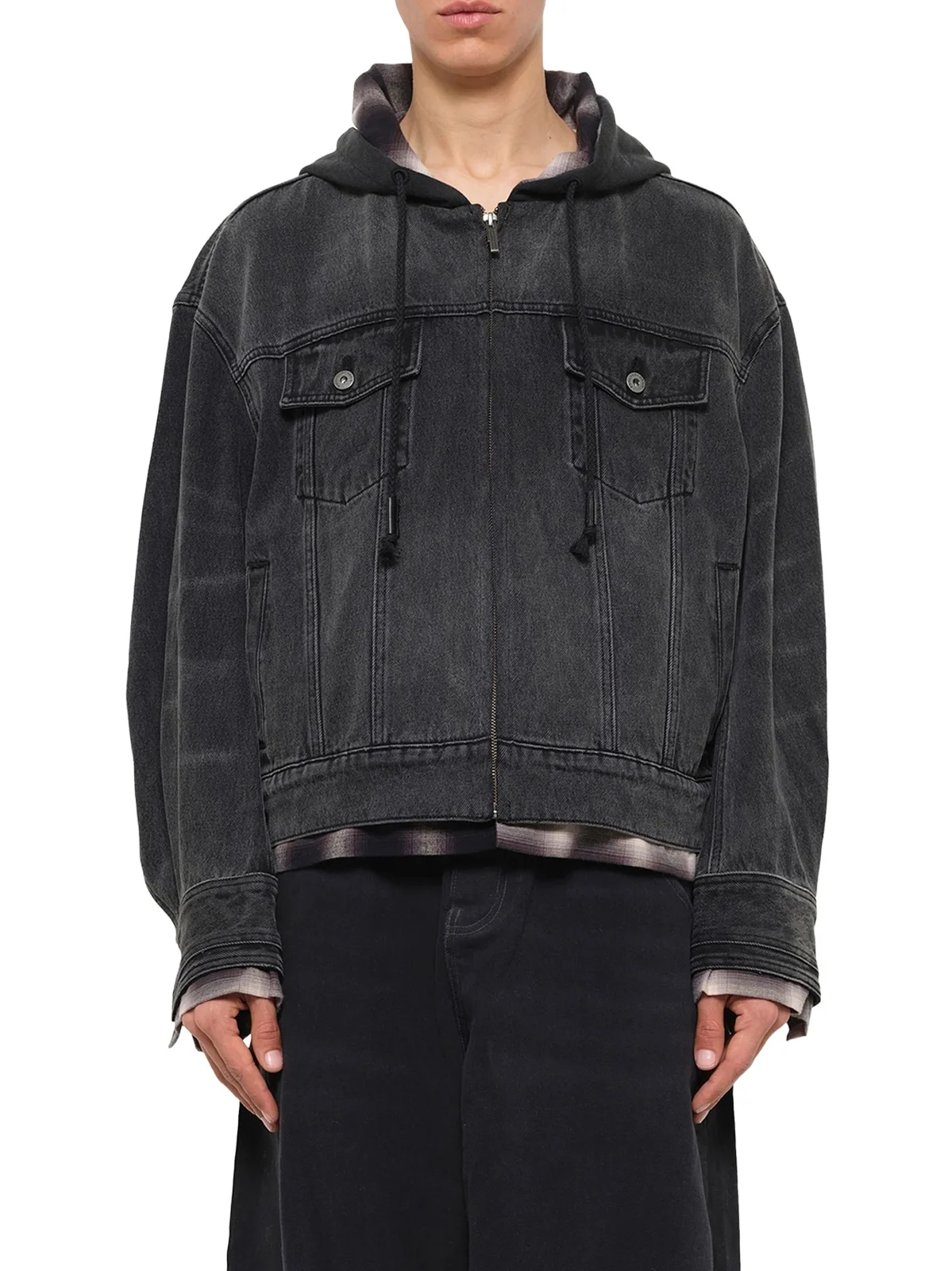 FENG CHEN WANG Denim 2-in-1 Hoodie Jacket