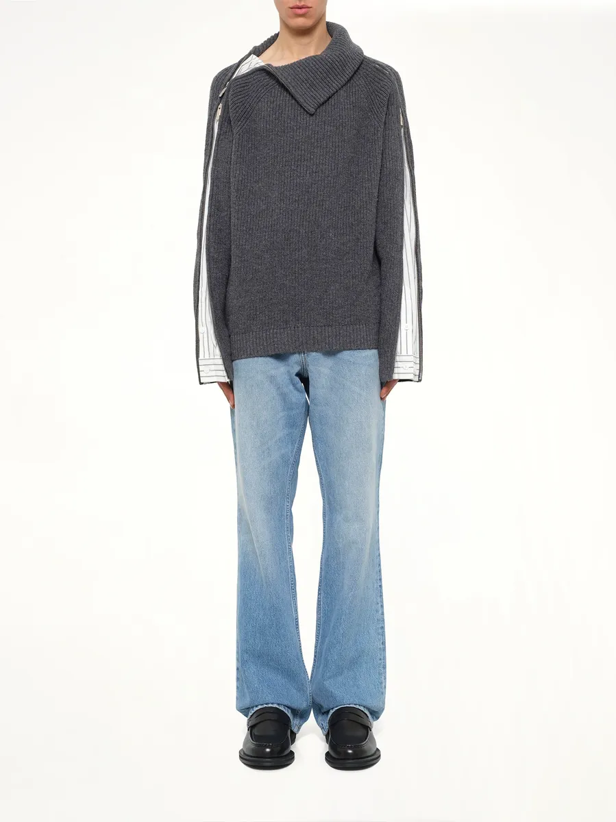 FENG CHEN WANG Deconstructed Shirt Fabric Sweater With Patchwork | Thumbnail 7 FENG CHEN WANG Deconstructed Shirt Fabric Sweater With Patchwork | Thumbnail 7