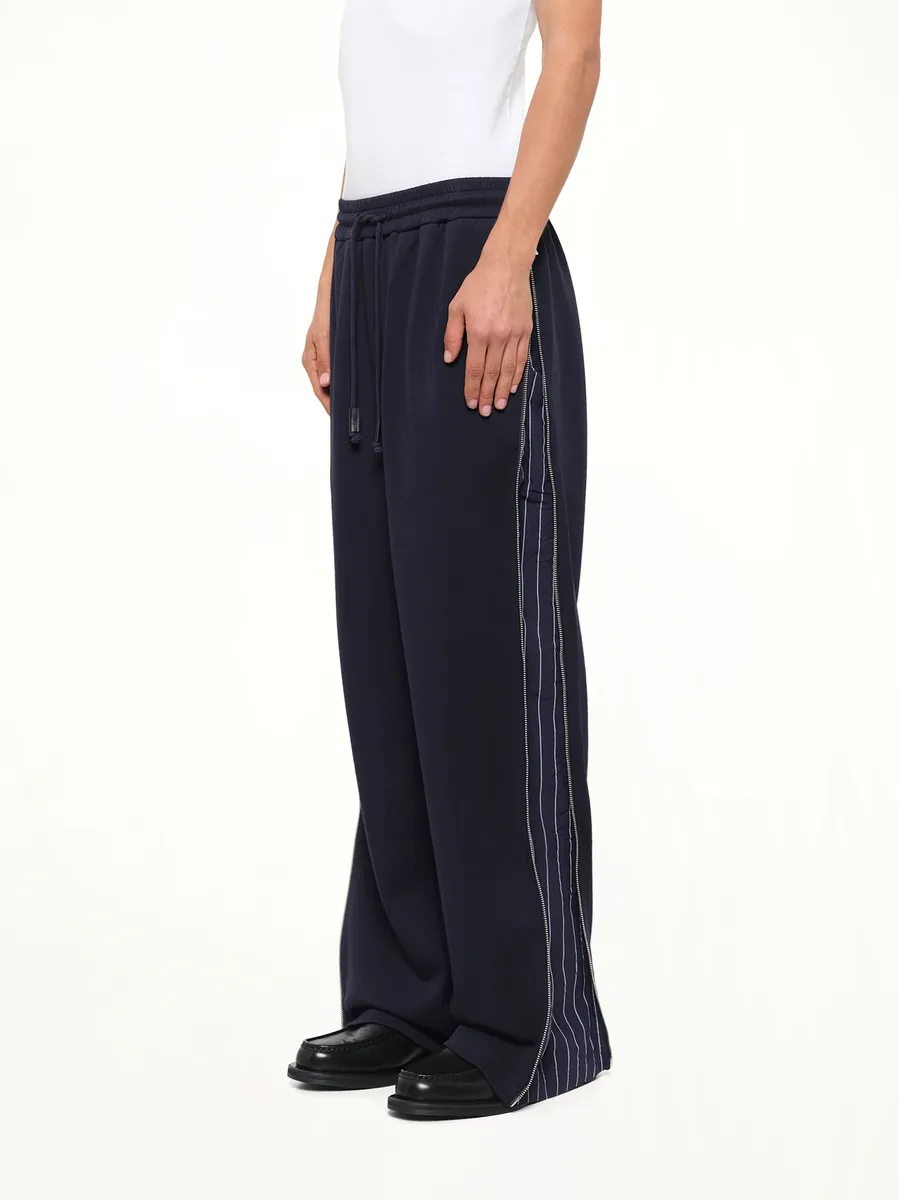FENG CHEN WANG Patchwork Striped Pants in Navy Blue | Thumbnail 3 FENG CHEN WANG Patchwork Striped Pants in Navy Blue | Thumbnail 3
