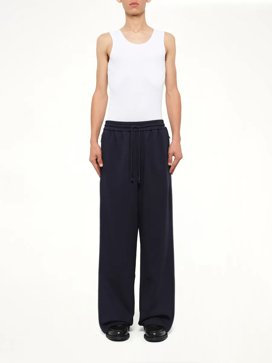 FENG CHEN WANG Patchwork Striped Pants in Navy Blue | Thumbnail 7 FENG CHEN WANG Patchwork Striped Pants in Navy Blue | Thumbnail 7