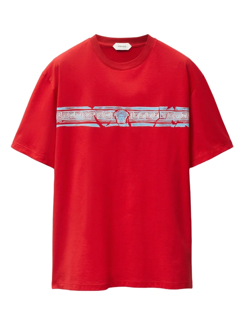 Versace Printed Cotton-Jersey Regular T-Shirt