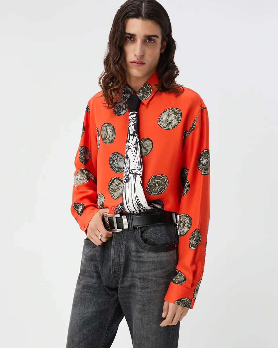 Versace Printed Silk Twill Regular Shirt | Thumbnail 2 Versace Printed Silk Twill Regular Shirt | Thumbnail 2