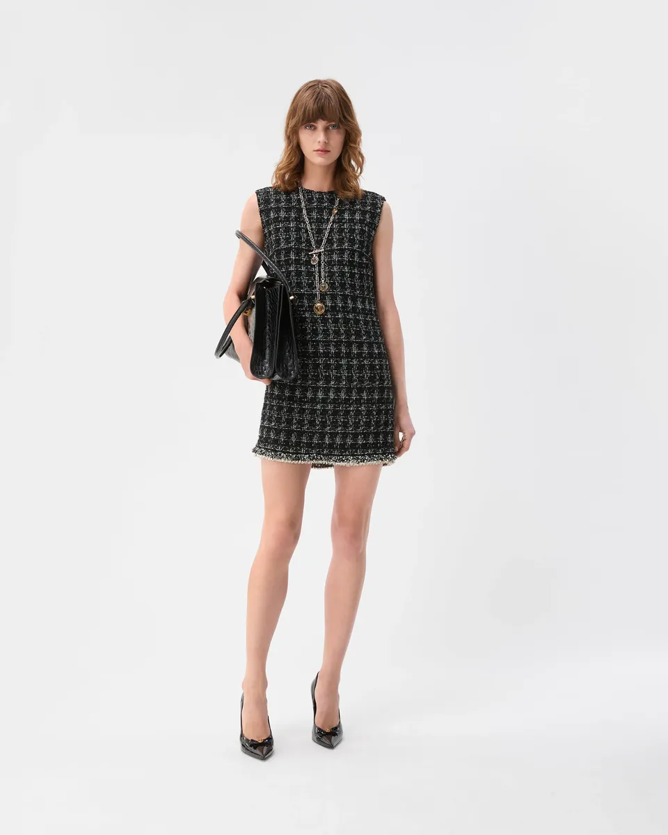 Versace Embellished Tweed Mini Dress | Thumbnail 2