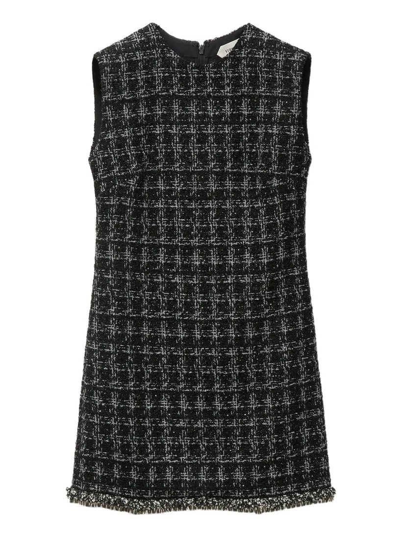 Versace Embellished Tweed Mini Dress