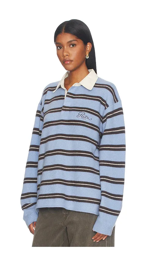 Frame The Ritz Brushed Cashmere Rugby Sweater | Thumbnail 2 Frame The Ritz Brushed Cashmere Rugby Sweater | Thumbnail 2
