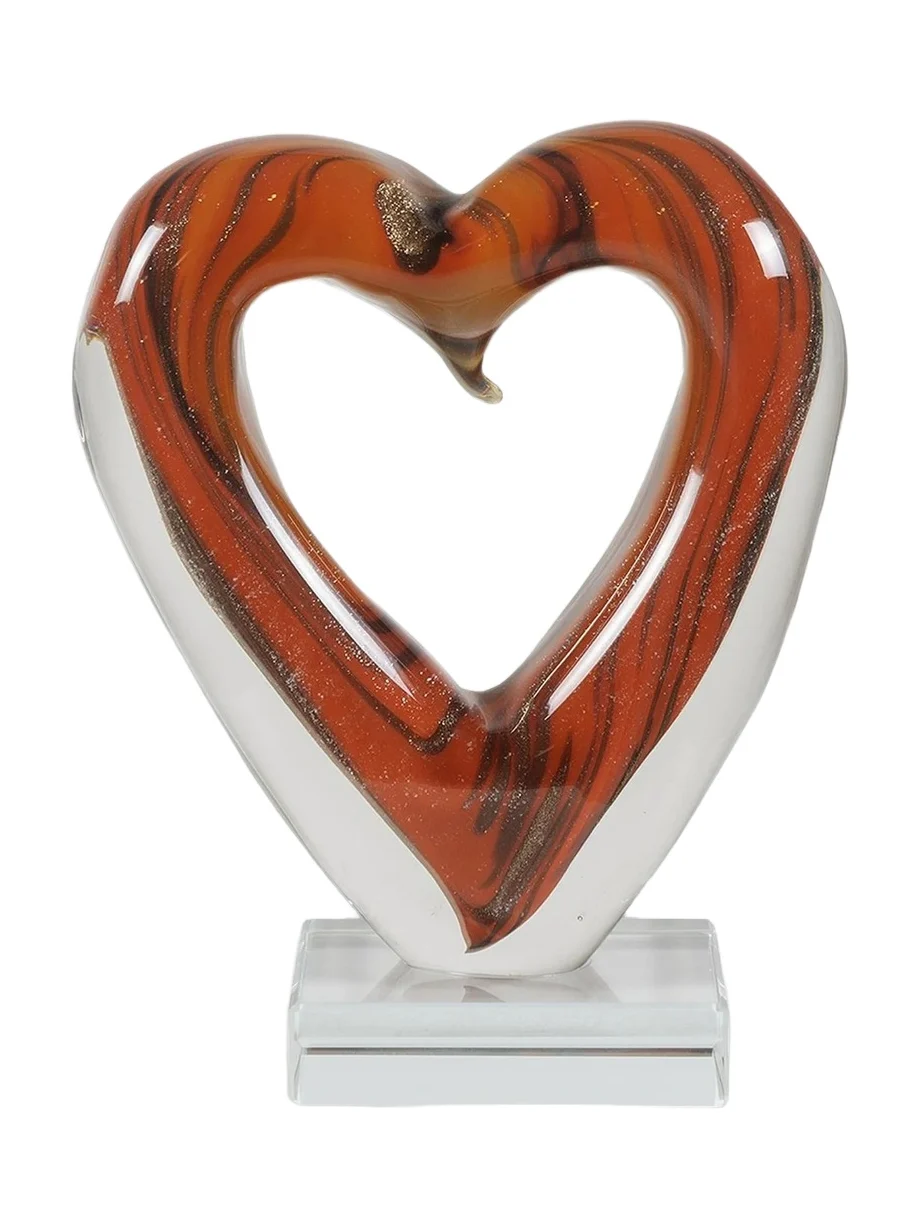 Rossa Heart Glass Sculpture