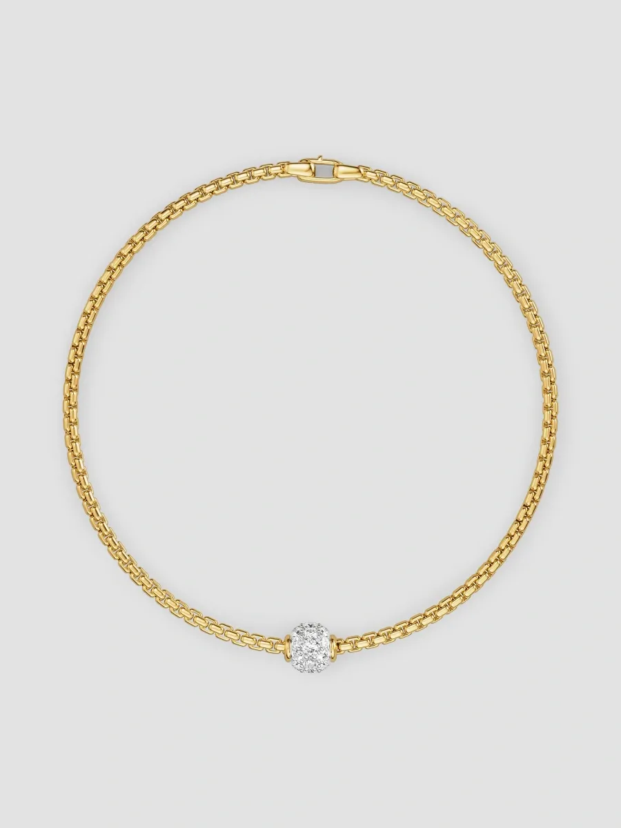David Yurman Women's Pavé Bead Box Chain Bracelet in 18K Yellow Gold | Thumbnail 2