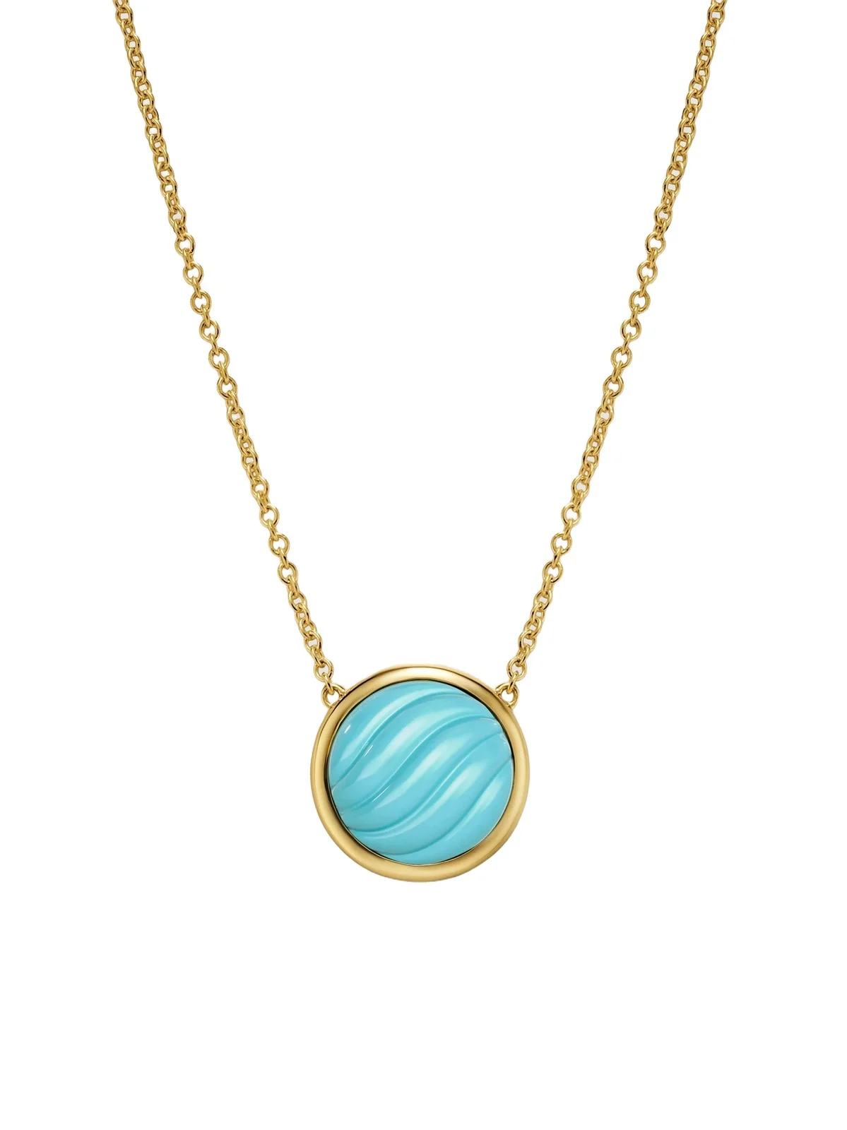 Women's Sculpted Cable Pendant Necklace in 18K Yellow Gold Women's Sculpted Cable Pendant Necklace in 18K Yellow Gold