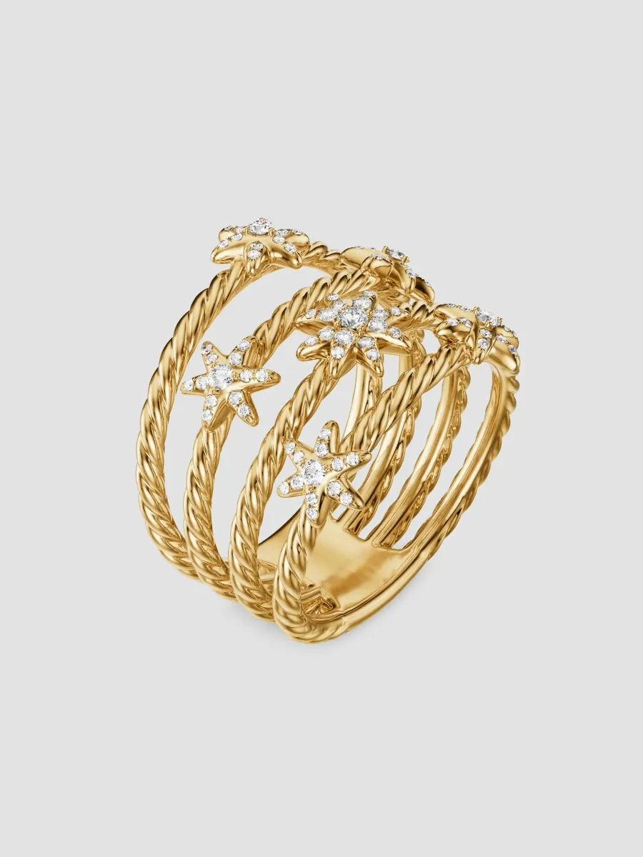 David Yurman Women's Petite Starburst Multi Row Ring in 18K Yellow Gold | Thumbnail 2