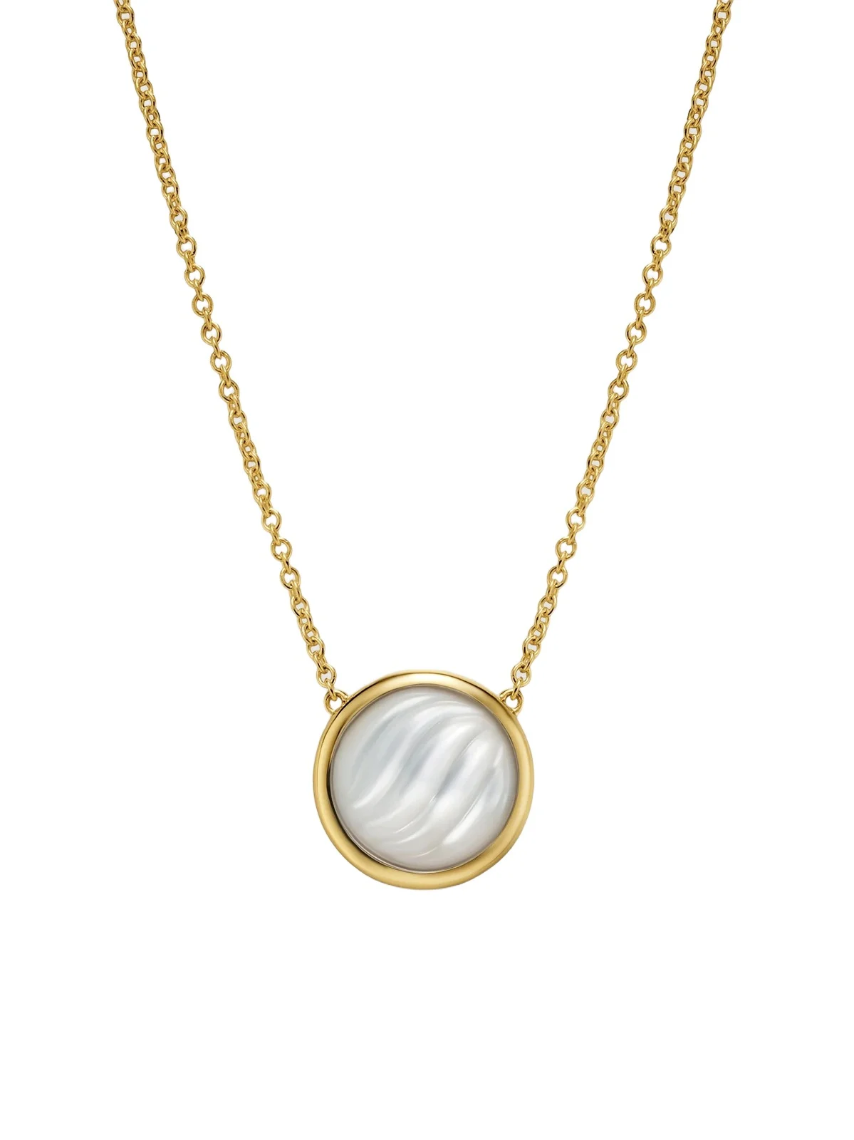 Women's Sculpted Cable Pendant Necklace in 18K Yellow Gold Women's Sculpted Cable Pendant Necklace in 18K Yellow Gold