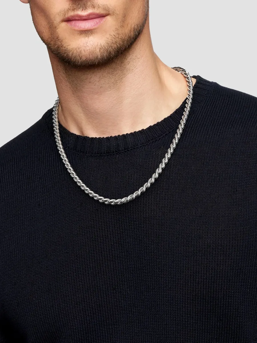 David Yurman Men's Sculpted Cable Chain Necklace in Sterling Silver, 5.7MM | Thumbnail 2 David Yurman Men's Sculpted Cable Chain Necklace in Sterling Silver, 5.7MM | Thumbnail 2