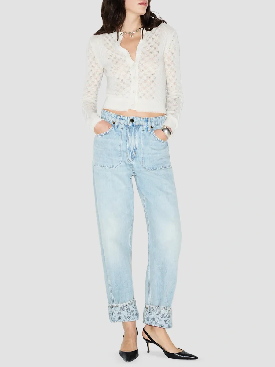 RE/DONE Women's Emma Cable-Stitch Cardigan | Thumbnail 2