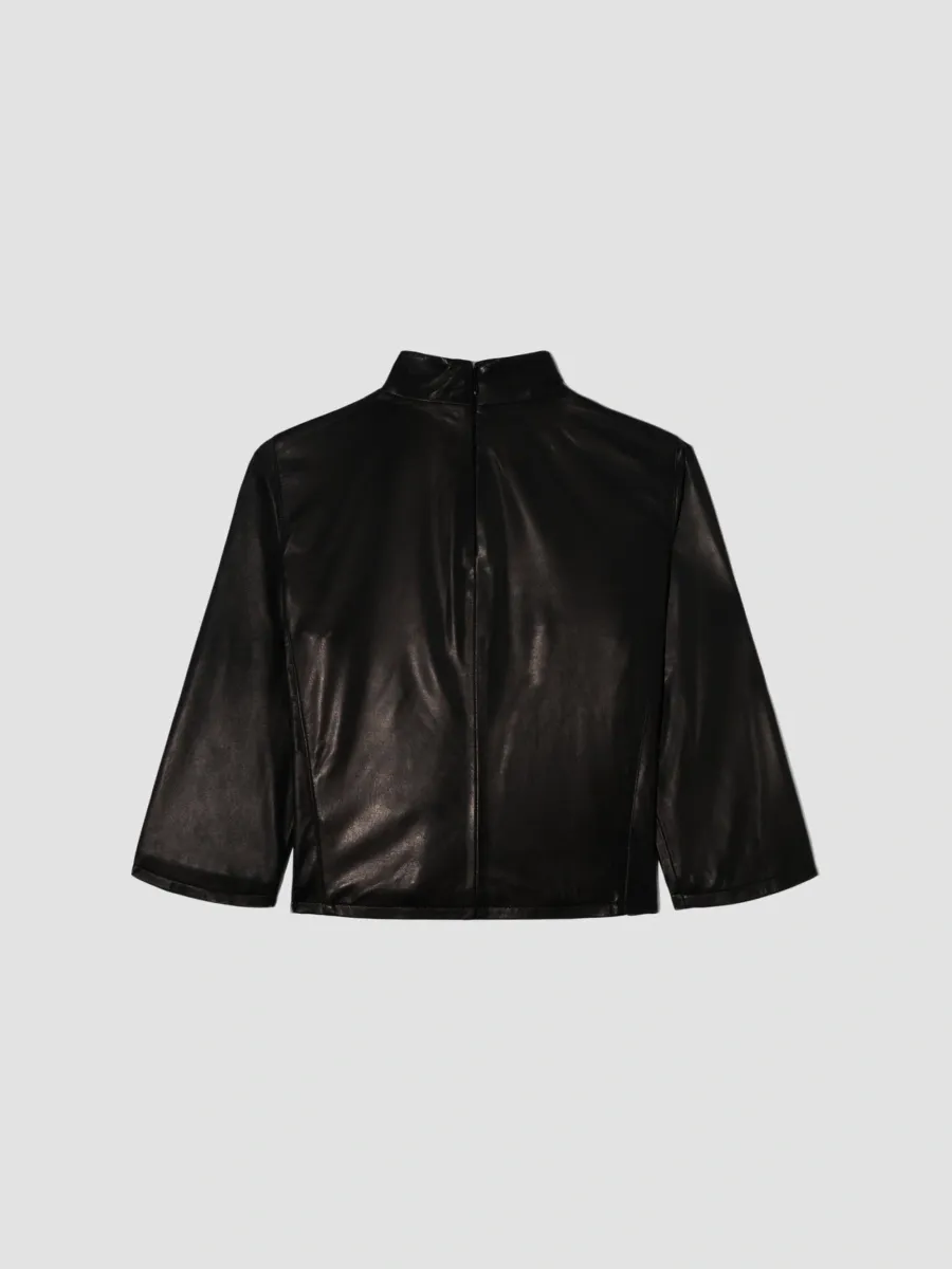 RE/DONE Women's Sloane Leather Mock Turtleneck Top | Thumbnail 5 RE/DONE Women's Sloane Leather Mock Turtleneck Top | Thumbnail 5