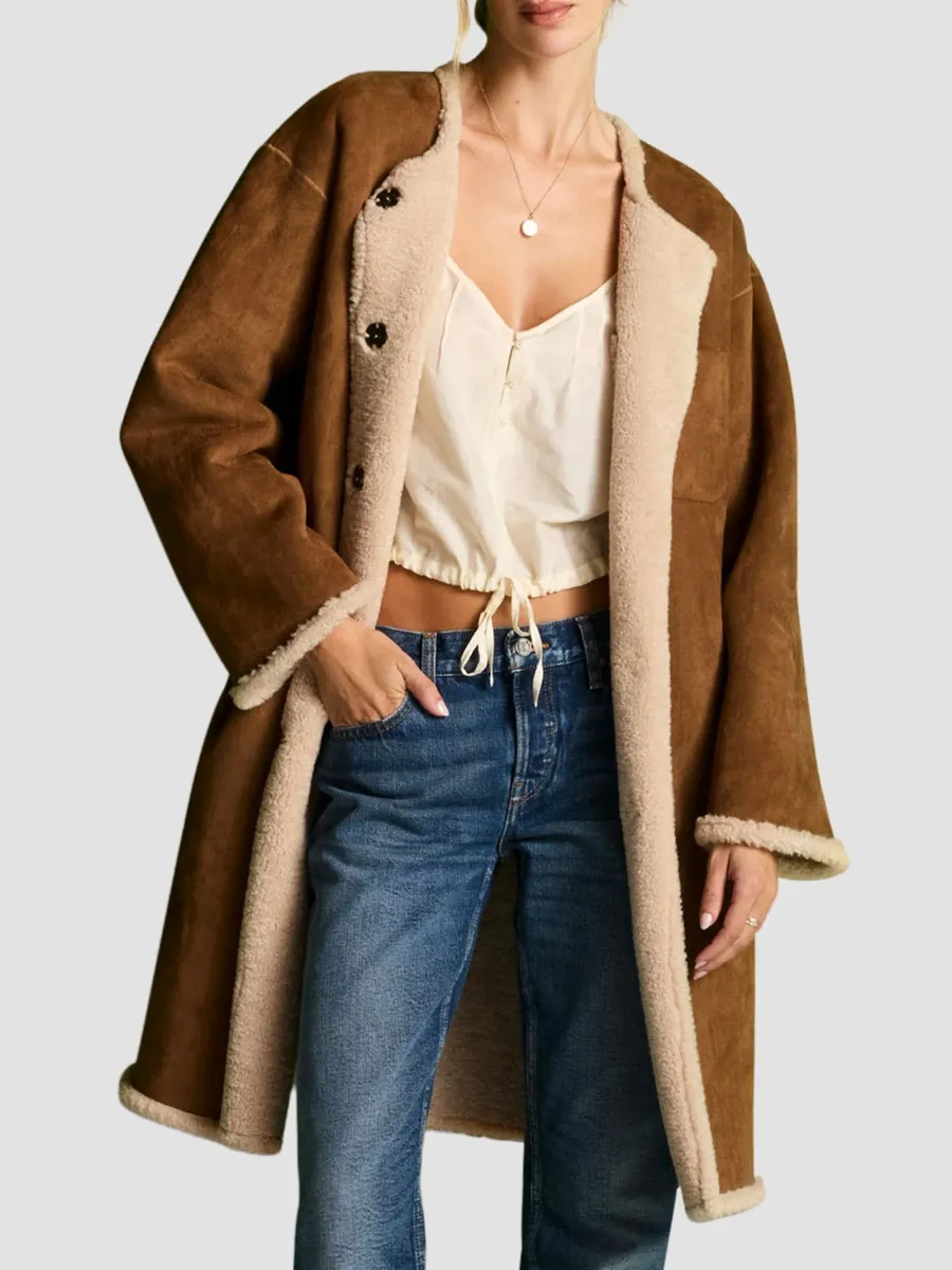 RE/DONE Women's Mara Sherpa Snap Jacket | Thumbnail 5 RE/DONE Women's Mara Sherpa Snap Jacket | Thumbnail 5