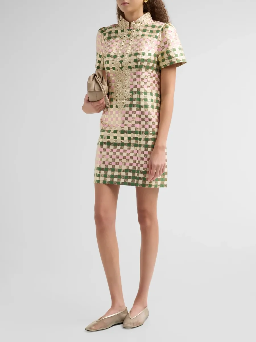 Lilly Pulitzer Women's Carty Jacquard Gingham Shift Mini Dress | Thumbnail 4 Lilly Pulitzer Women's Carty Jacquard Gingham Shift Mini Dress | Thumbnail 4
