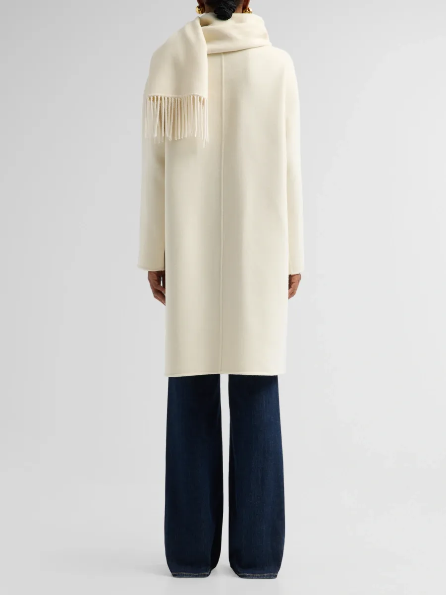 Ramy Brook Women's Olive Wool-Cashmere Scarf Coat | Thumbnail 3