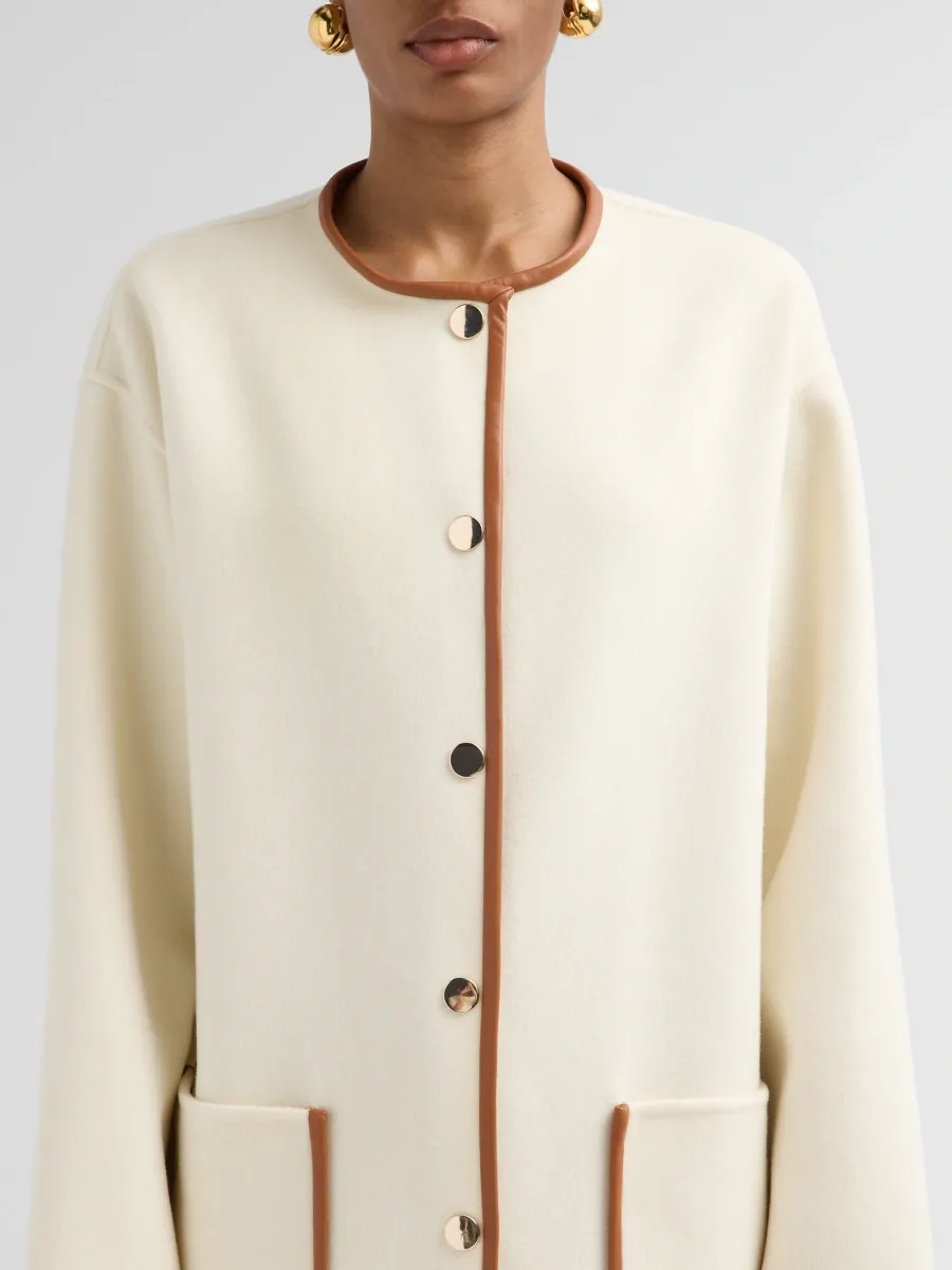 Ramy Brook Women's Olive Wool-Cashmere Scarf Coat | Thumbnail 5