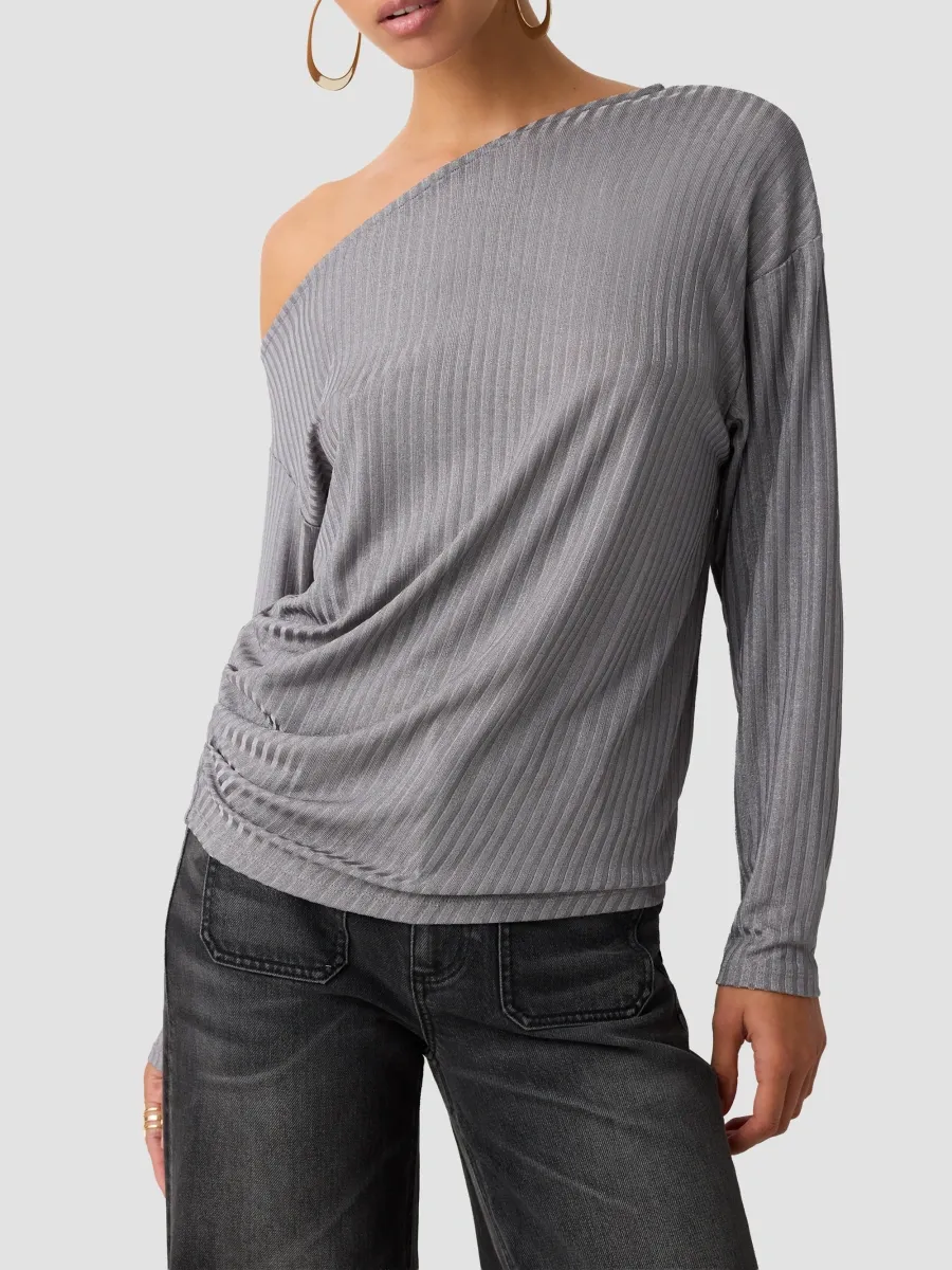 Ramy Brook Women's Fiore Rib-Knit Off-Shoulder Sweater | Thumbnail 2 Ramy Brook Women's Fiore Rib-Knit Off-Shoulder Sweater | Thumbnail 2