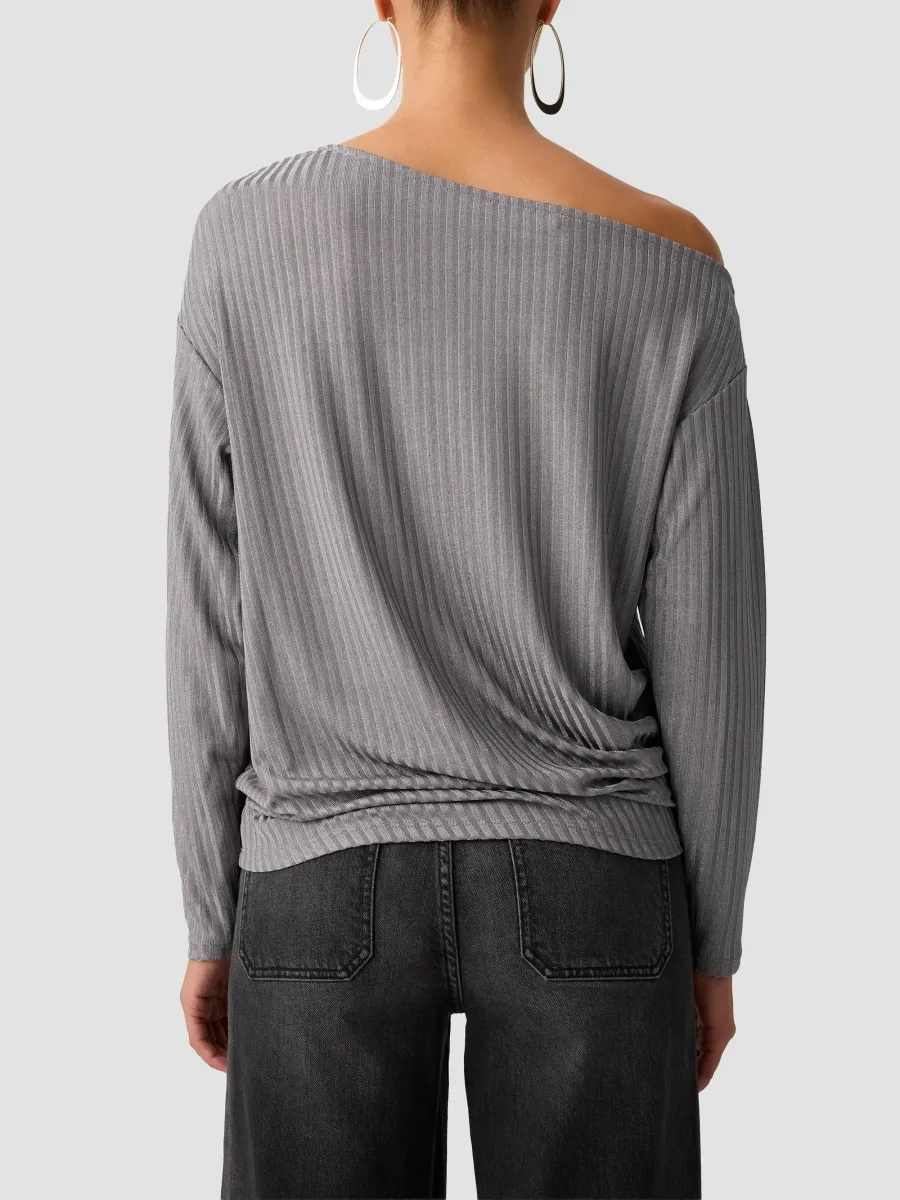 Ramy Brook Women's Fiore Rib-Knit Off-Shoulder Sweater | Thumbnail 3 Ramy Brook Women's Fiore Rib-Knit Off-Shoulder Sweater | Thumbnail 3