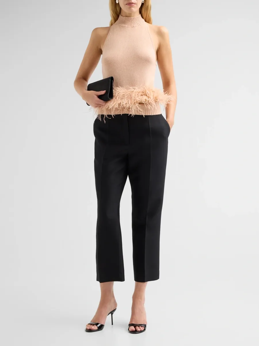 Ramy Brook Women's Kelly Ostrich Feather Wool-Blend Top | Thumbnail 2