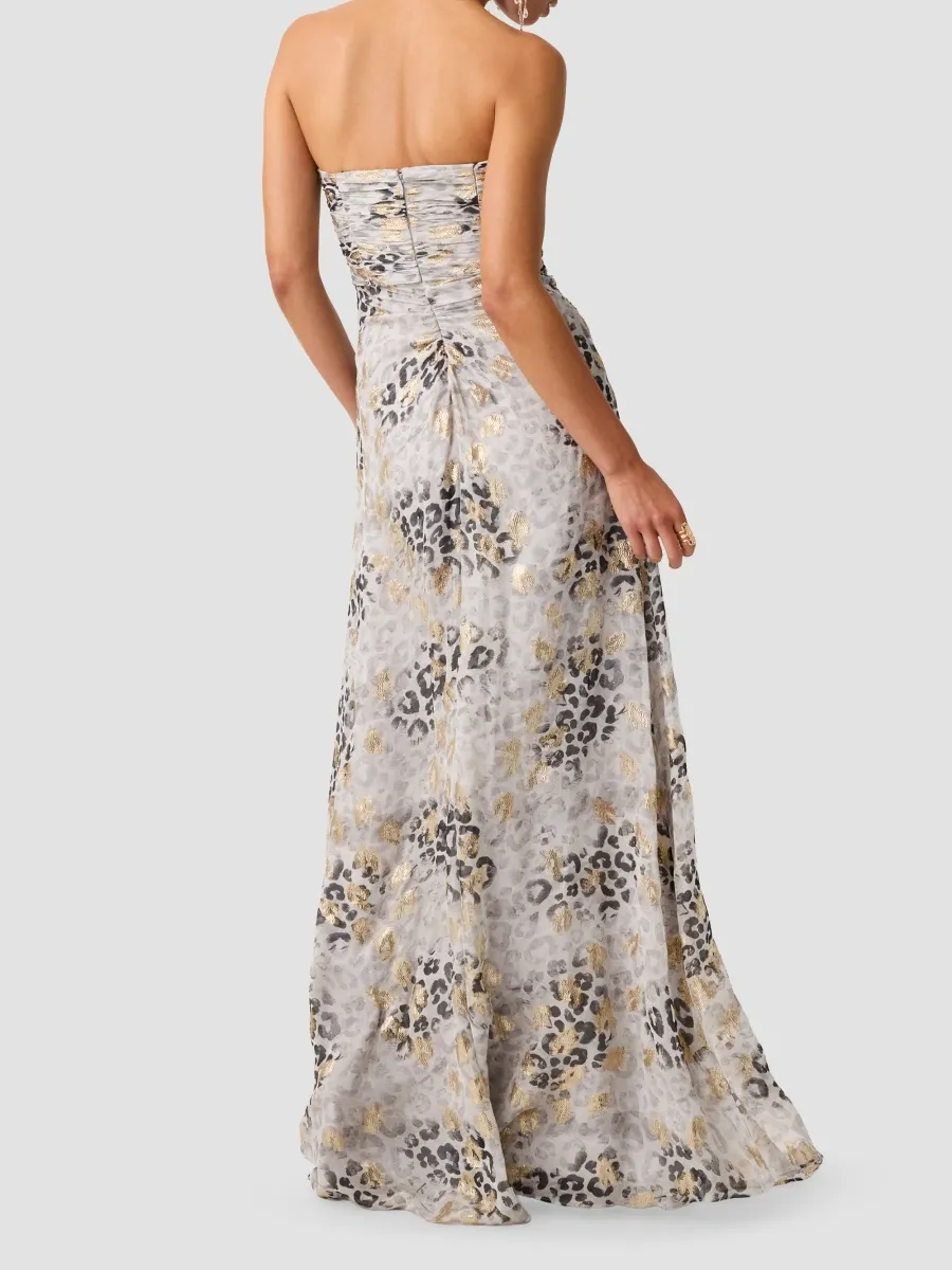 Ramy Brook Women's Dorise Metallic Leopard Strapless Gown | Thumbnail 3