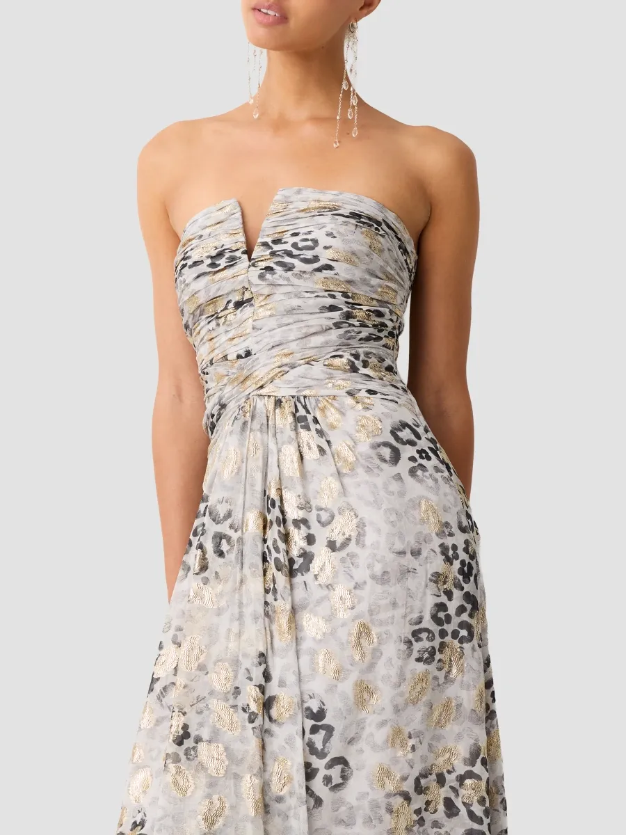 Ramy Brook Women's Dorise Metallic Leopard Strapless Gown | Thumbnail 4