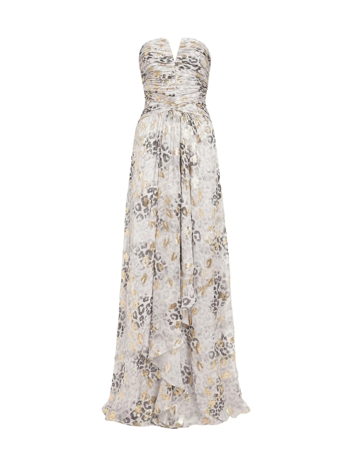 Ramy Brook Women's Dorise Metallic Leopard Strapless Gown
