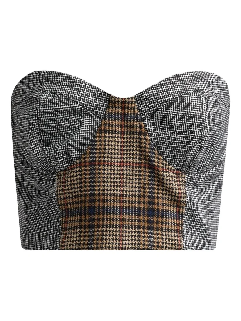Ramy Brook Women's Bailey Plaid Wool-Blend Corset Top