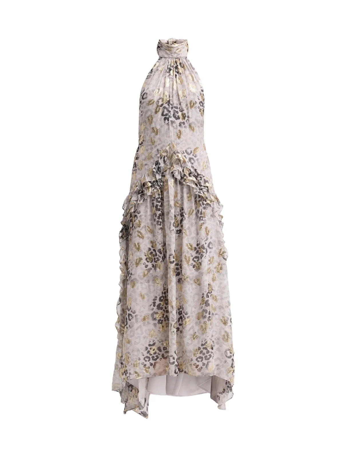 Ramy Brook Women's Jennie Metallic Leopard Halter Gown