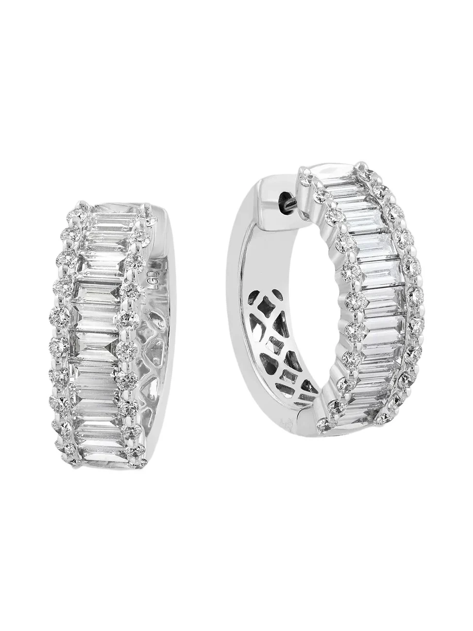 Lab Grown Diamonds Women's 18K White Gold & 2.00 TCW Lab-Grown Diamond Huggie Earrings