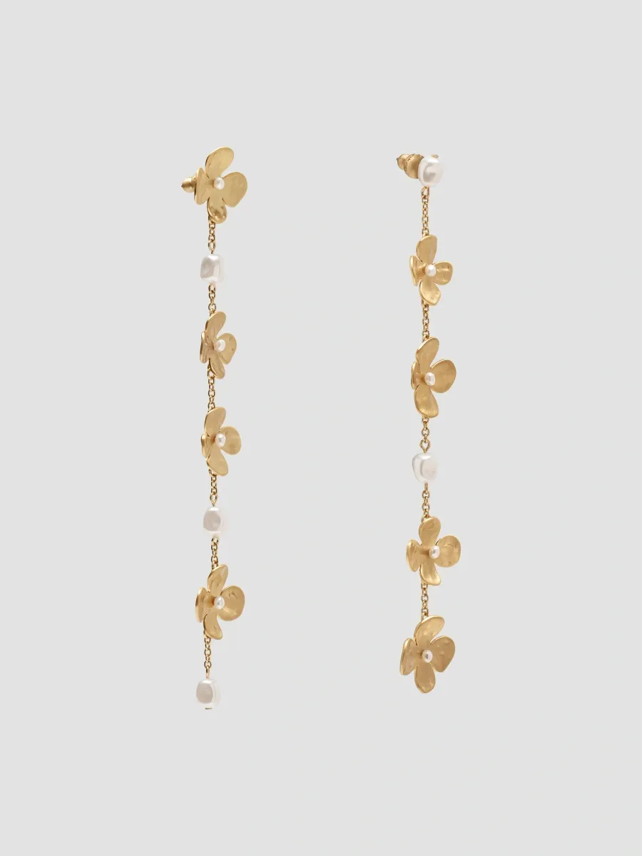 Cult Gaia Women's Lucky Goldtone & Imitation Pearl Flower Chain Drop Earrings | Thumbnail 3 Cult Gaia Women's Lucky Goldtone & Imitation Pearl Flower Chain Drop Earrings | Thumbnail 3