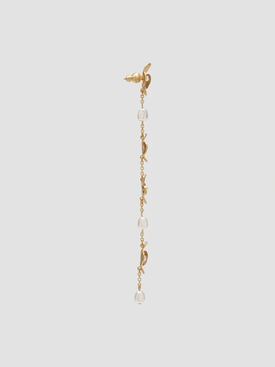 Cult Gaia Women's Lucky Goldtone & Imitation Pearl Flower Chain Drop Earrings | Thumbnail 4 Cult Gaia Women's Lucky Goldtone & Imitation Pearl Flower Chain Drop Earrings | Thumbnail 4