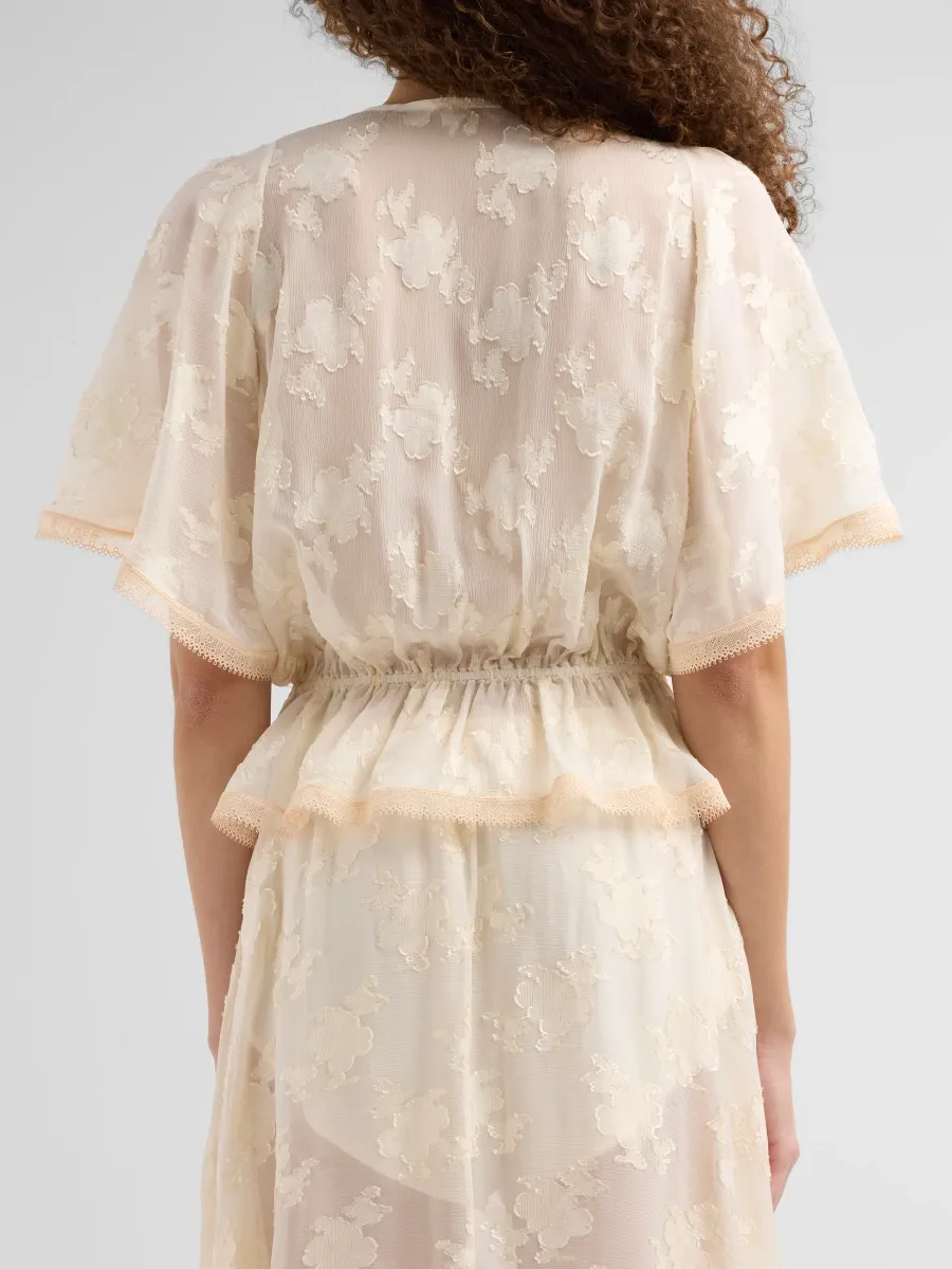 Mother Women's The Smitten Floral Silk-Blend Flutter-Sleeve Top | Thumbnail 3 Mother Women's The Smitten Floral Silk-Blend Flutter-Sleeve Top | Thumbnail 3