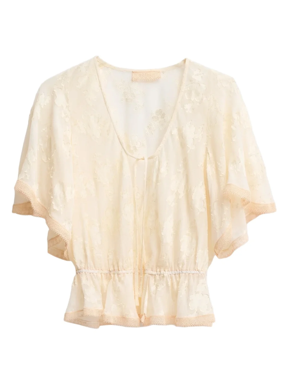 Mother Women's The Smitten Floral Silk-Blend Flutter-Sleeve Top