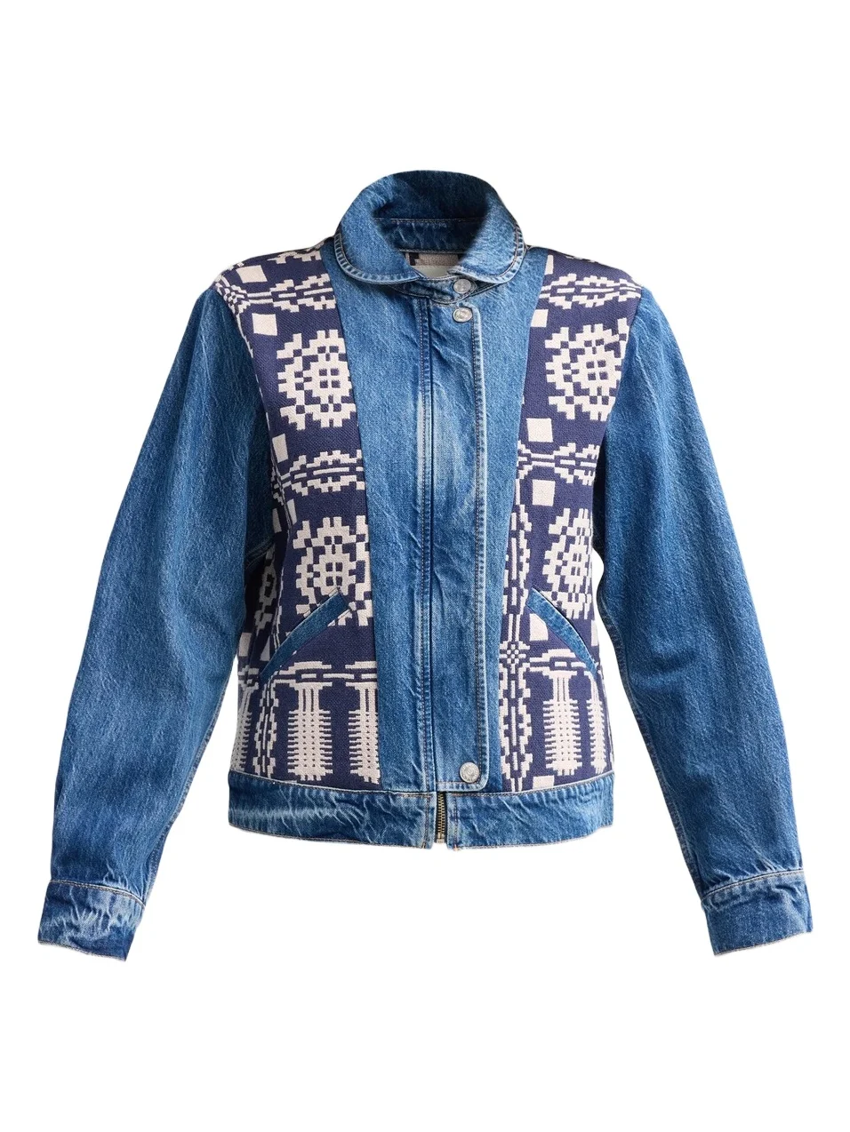 Mother Women's The Snow Blanket Jacquard Denim Trucker Jacket
