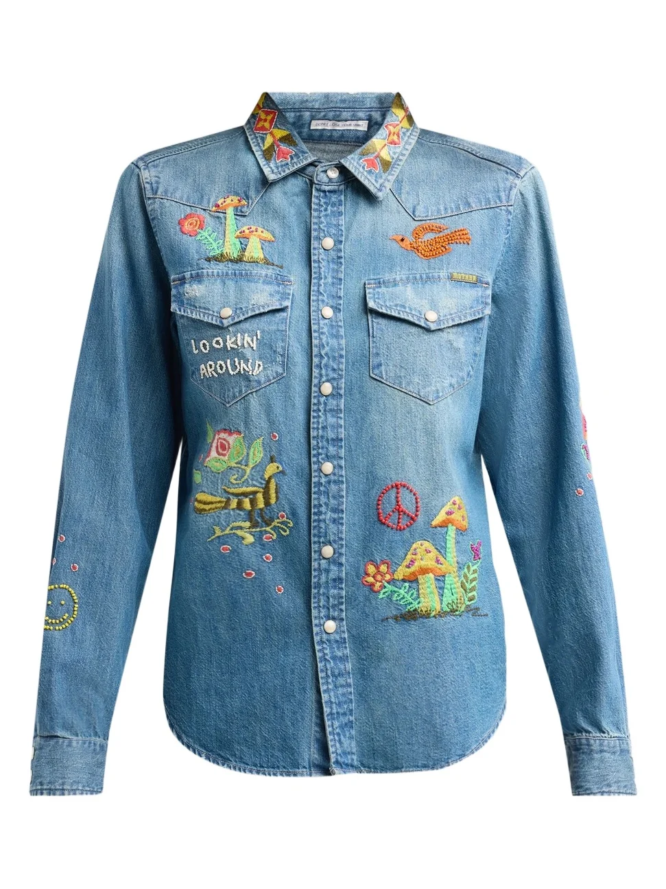 Mother Women's The All My Exes Embroidered Denim Shirt