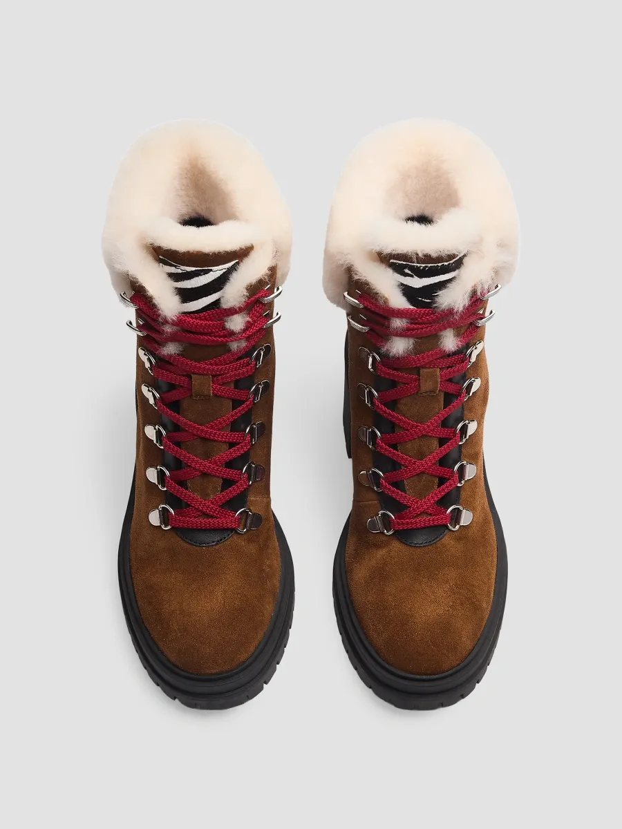 rag & bone Women's Bedford 90MM Faux Fur-Trimmed Suede Boots | Thumbnail 4