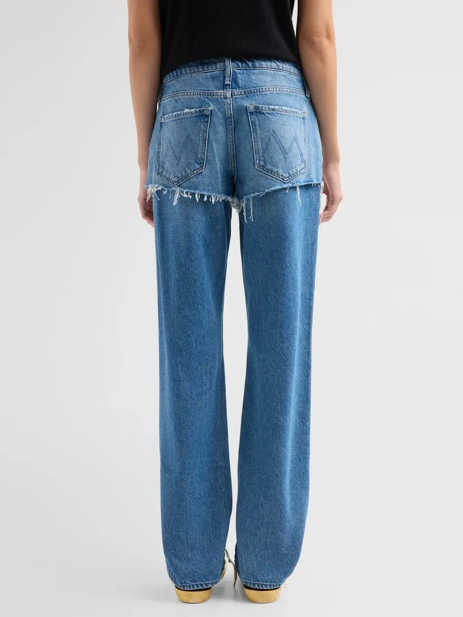 Mother Women's The Shortie Relish Heel Denim Straight-Leg Jeans | Thumbnail 3 Mother Women's The Shortie Relish Heel Denim Straight-Leg Jeans | Thumbnail 3