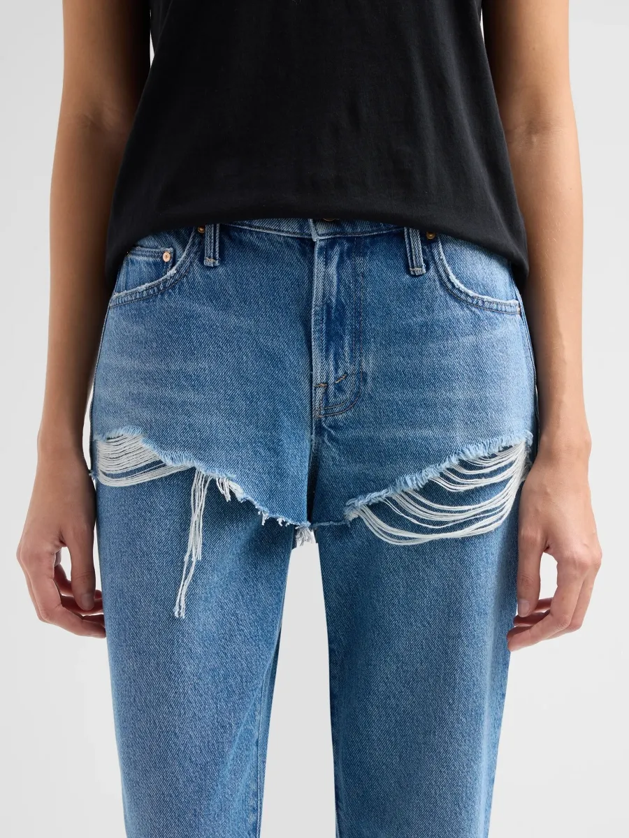 Mother Women's The Shortie Relish Heel Denim Straight-Leg Jeans | Thumbnail 5 Mother Women's The Shortie Relish Heel Denim Straight-Leg Jeans | Thumbnail 5