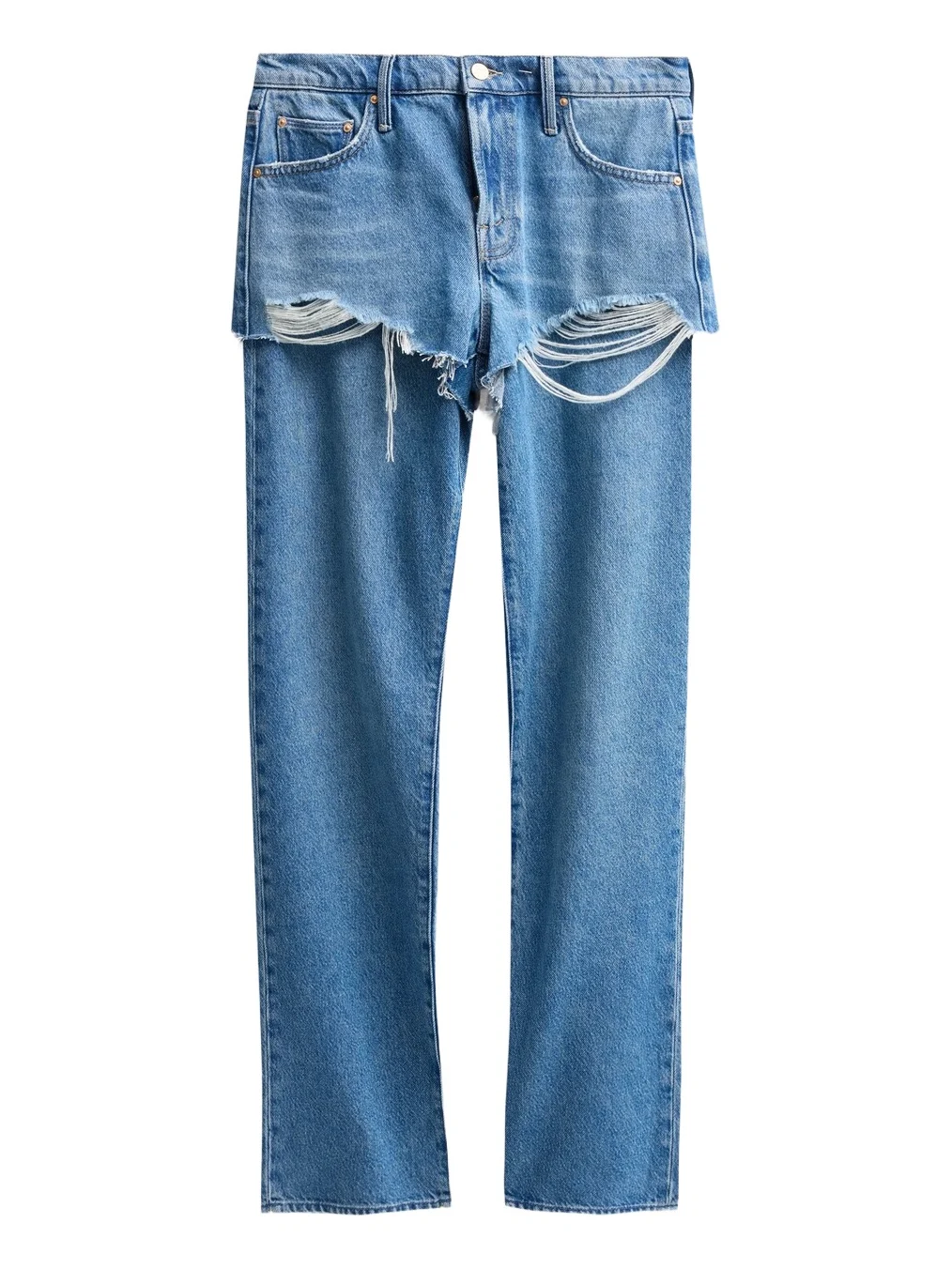 Mother Women's The Shortie Relish Heel Denim Straight-Leg Jeans