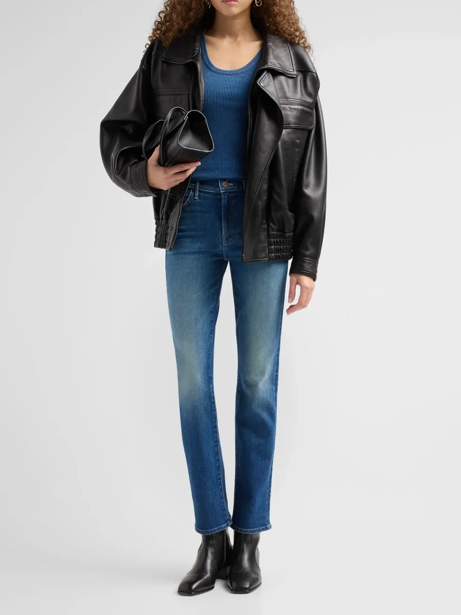 Mother Women's The Rascal Skimp Denim Mid-Rise Straight-Leg Jeans | Thumbnail 2 Mother Women's The Rascal Skimp Denim Mid-Rise Straight-Leg Jeans | Thumbnail 2