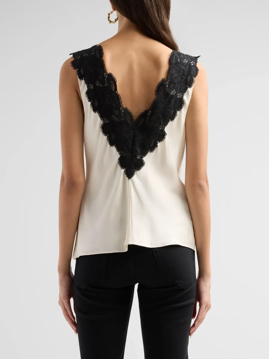 rag & bone Women's Celeste Lace V-Neck Satin Cami | Thumbnail 3