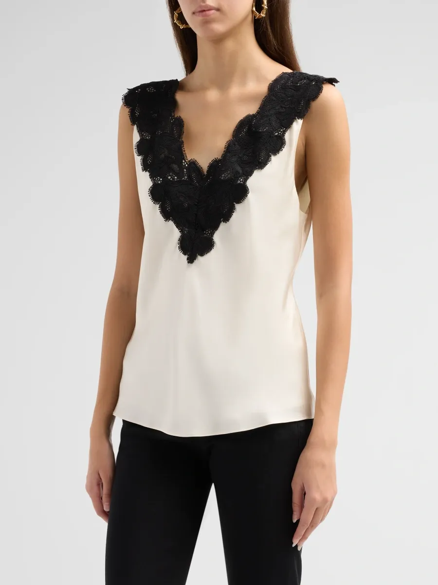 rag & bone Women's Celeste Lace V-Neck Satin Cami | Thumbnail 4