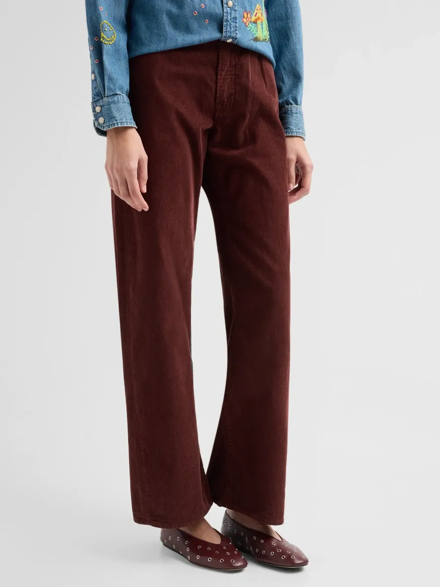 Mother Women's The Whip Skimp Corduroy High-Rise Wide-Leg Jeans | Thumbnail 4